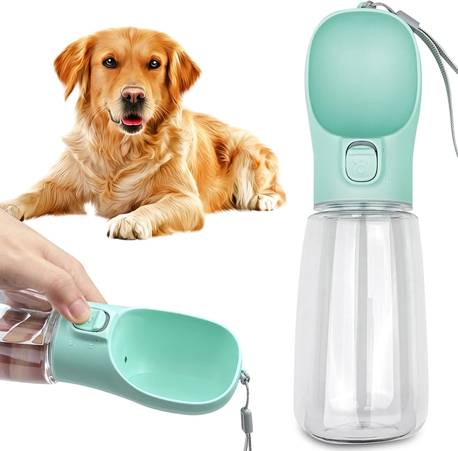 Portable Dog Water Bottle with Bowl